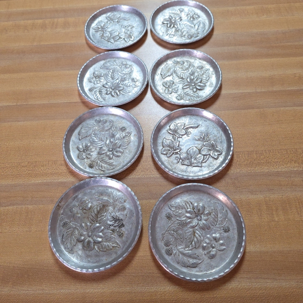 MCM Hand Forged Floral Coasters